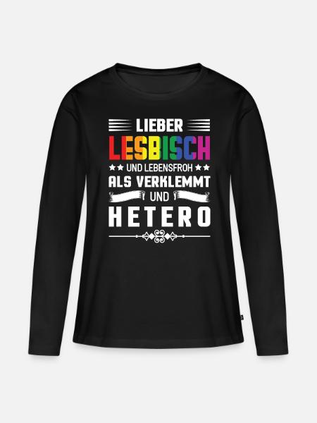 Lesbienne LGBT lesbienne - T-shirt manches longues Premium bio Femme - noir