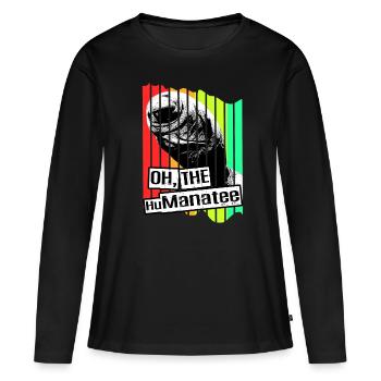Laque de dugong sanglier Sirenia Manatee - T-shirt manches longues Premium bio Femme - noir - Devant - Julia (174cm)