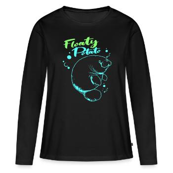 Laque de dugong sanglier Sirenia Manatee - T-shirt manches longues Premium bio Femme - noir - Devant - Julia (174cm)