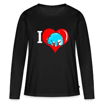 Laque de dugong sanglier Sirenia Manatee - T-shirt manches longues Premium bio Femme - noir - Devant - Julia (174cm)
