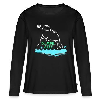 Laque de dugong sanglier Sirenia Manatee - T-shirt manches longues Premium bio Femme - noir - Devant - Julia (174cm)