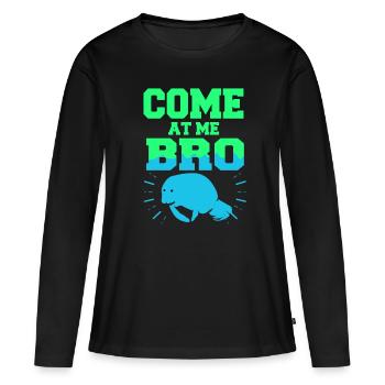 Laque de dugong sanglier Sirenia Manatee - T-shirt manches longues Premium bio Femme - noir - Devant - Julia (174cm)