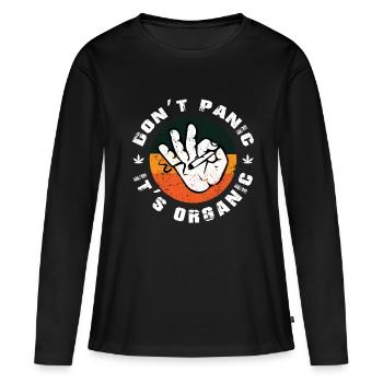 Cannabis Gras Kiffer Retro Cadeau - T-shirt manches longues Premium bio Femme - noir - Devant - Julia (174cm)