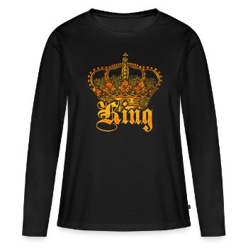 King Crown King - Women's Premium Organic Long Sleeve Shirt - black - Front - Julia (174cm)