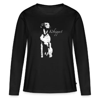 Lévrier - T-shirt manches longues Premium bio Femme - noir - Devant - Julia (174cm)