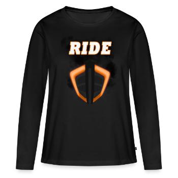RIDE - Women's Premium Organic Long Sleeve Shirt - black - Front - Julia (174cm)