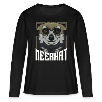 Suricate - T-shirt manches longues Premium bio Femme - noir - Devant - Julia (174cm)