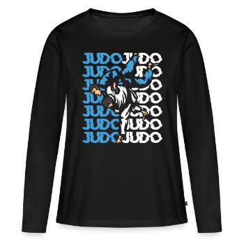 judo - T-shirt manches longues Premium bio Femme - noir - Devant - Julia (174cm)