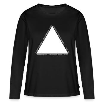 Illuminati Pyramide Avec T-Shirt Oeil Conspiration - T-shirt manches longues Premium bio Femme - noir - Devant - Julia (174cm)