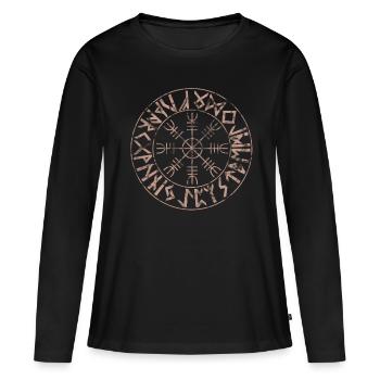 Wikinger - Frauen Premium Bio Langarmshirt - Schwarz - Vorne - Julia (174cm)