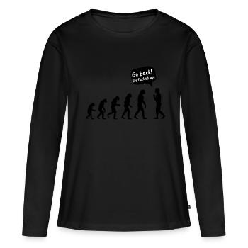 Evolution. Retour en arrière nous avons foiré. - T-shirt manches longues Premium bio Femme - noir - Devant - Julia (174cm)