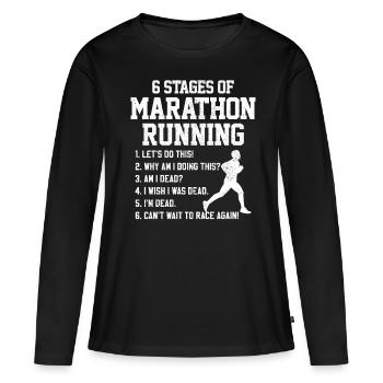 marathon - T-shirt manches longues Premium bio Femme - noir - Devant - Julia (174cm)