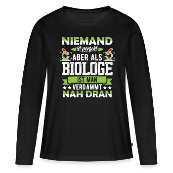Biologiste biologiste - T-shirt manches longues Premium bio Femme - noir - Devant - Julia (174cm)