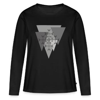 Symbole Protection de la sécurité - T-shirt manches longues Premium bio Femme - noir - Devant - Julia (174cm)
