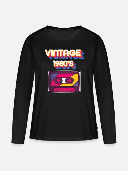 Music 80s - Women's Premium Organic Long Sleeve Shirt - black