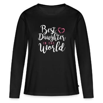 Meilleure fille - T-shirt manches longues Premium bio Femme - noir - Devant - Julia (174cm)
