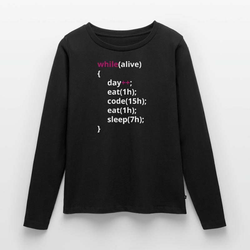 Programmierer Essen Code schlafen lustig PHP Frauen Premium Bio Langarmshirt