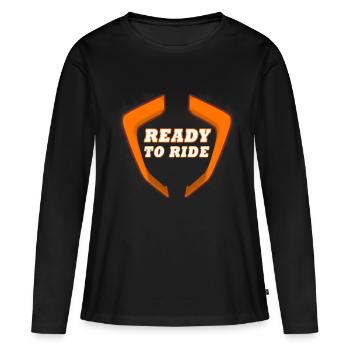 Ready To Ride - Frauen Premium Bio Langarmshirt - Schwarz - Vorne - Julia (174cm)