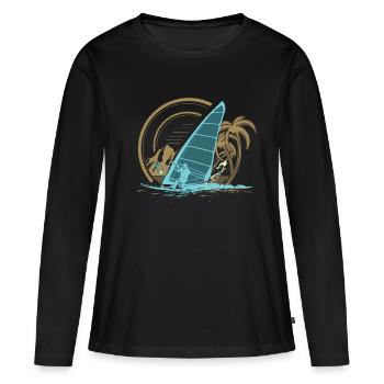 Windsurfing - Women's Premium Organic Long Sleeve Shirt - black - Front - Julia (174cm)