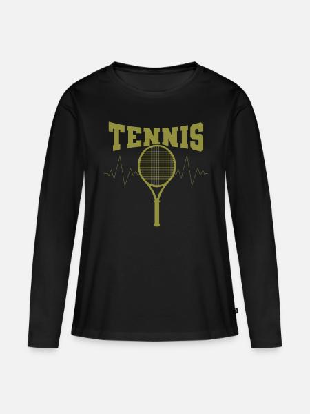 Tennis - Frauen Premium Bio Langarmshirt - Schwarz