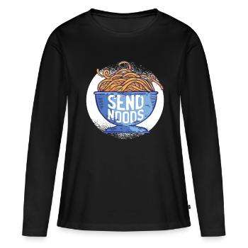 Send Noods - humorous and funny - Women's Premium Organic Long Sleeve Shirt - black - Front - Julia (174cm)