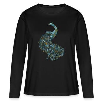 Peacock pet - Women's Premium Organic Long Sleeve Shirt - black - Front - Julia (174cm)