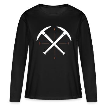 Bergbau Minenarbeiter Kumpel Solidarität - Frauen Premium Bio Langarmshirt - Schwarz - Vorne - Julia (174cm)