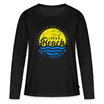 Bali - T-shirt manches longues Premium bio Femme - noir - Devant - Julia (174cm)