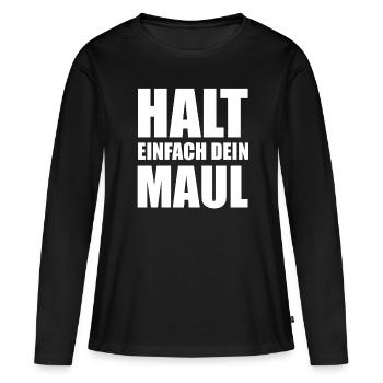 Ferme ta gueule - T-shirt manches longues Premium bio Femme - noir - Devant - Julia (174cm)