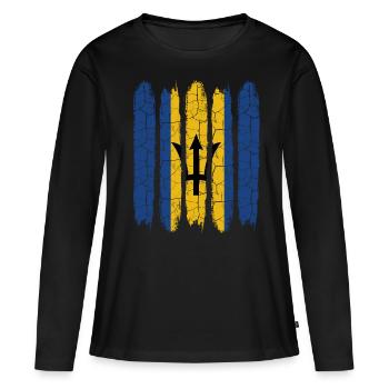 Barbade - T-shirt manches longues Premium bio Femme - noir - Devant - Julia (174cm)