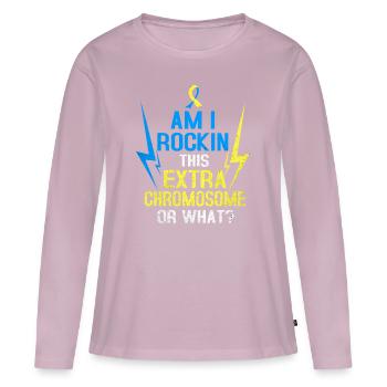 Down Syndrom - Frauen Premium Bio Langarmshirt - Altrosa - Vorne - Julia (174cm)