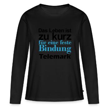 Telemark Ski Life Firm Bond - Libérez votre talon - T-shirt manches longues Premium bio Femme - noir - Devant - Julia (174cm)