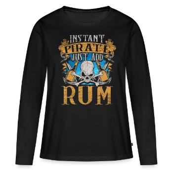 Crâne de bateau de pirate pirate pirate - T-shirt manches longues Premium bio Femme - noir - Devant - Julia (174cm)