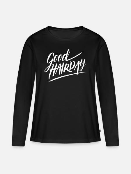 Hair - Frauen Premium Bio Langarmshirt - Schwarz