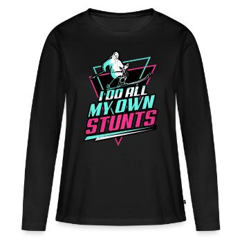 Skiing Skiing Skiing Skiing Skiing - Women's Premium Organic Long Sleeve Shirt - black - Front - Julia (174cm)