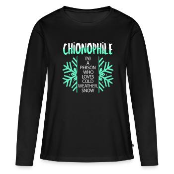 Skiing Skiing Skiing Skiing Skiing - Women's Premium Organic Long Sleeve Shirt - black - Front - Julia (174cm)