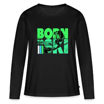Ski Ski Ski Ski Ski - T-shirt manches longues Premium bio Femme - noir - Devant - Julia (174cm)