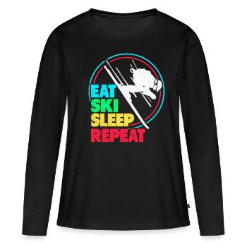 Ski Ski Ski Ski Ski - T-shirt manches longues Premium bio Femme - noir - Devant - Julia (174cm)