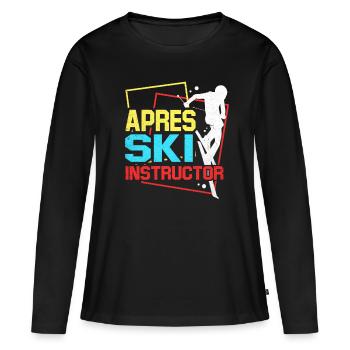 Skifahren Skifahren Skifahren Skifahren Skifahren - Frauen Premium Bio Langarmshirt - Schwarz - Vorne - Julia (174cm)