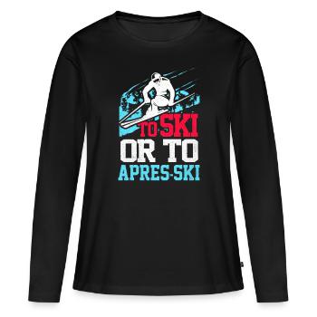 Ski Ski Ski Ski Ski - T-shirt manches longues Premium bio Femme - noir - Devant - Julia (174cm)