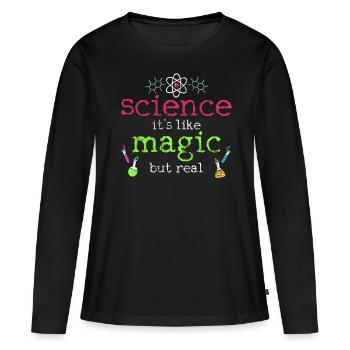 Science science science - T-shirt manches longues Premium bio Femme - noir - Devant - Julia (174cm)