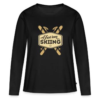 Ski Skiing Skiing Skiing Wintersport - Women's Premium Organic Long Sleeve Shirt - black - Front - Julia (174cm)