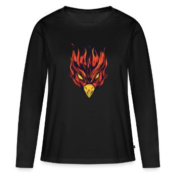 Phoenix brûlant - Phoenix brûlant - T-shirt manches longues Premium bio Femme - noir - Devant - Julia (174cm)
