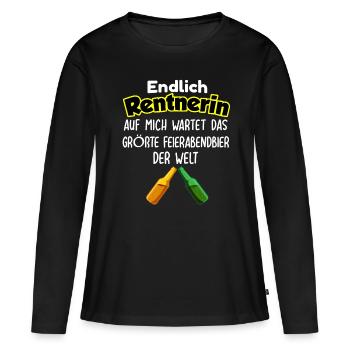 Endlich Rentnerin Pensionierung - Frauen Premium Bio Langarmshirt - Schwarz - Vorne - Julia (174cm)