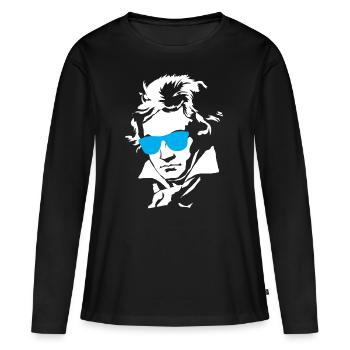 Beethoven - T-shirt manches longues Premium bio Femme - noir - Devant - Julia (174cm)