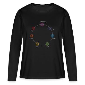 Yoga Sprüche shirt Geschenk Yoganer Yoga Trainer - Frauen Premium Bio Langarmshirt - Schwarz - Vorne - Julia (174cm)
