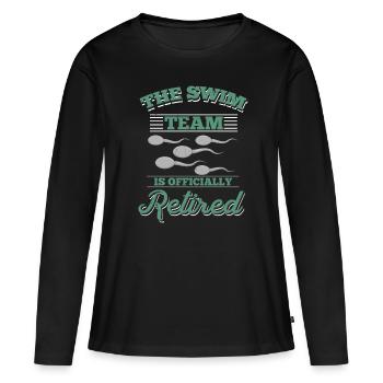 Swim Team is Retired T-Shirt men fun sperm - T-shirt manches longues Premium bio Femme - noir - Devant - Julia (174cm)