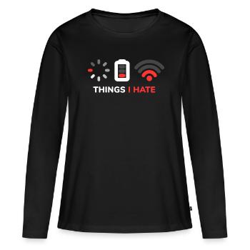 Wlan Batterie Wlan Computer Internet - Frauen Premium Bio Langarmshirt - Schwarz - Vorne - Julia (174cm)