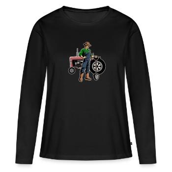 Farmer farmer farmer - Women's Premium Organic Long Sleeve Shirt - black - Front - Julia (174cm)