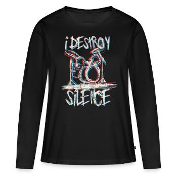 Drums drums drums - Women's Premium Organic Long Sleeve Shirt - black - Front - Julia (174cm)